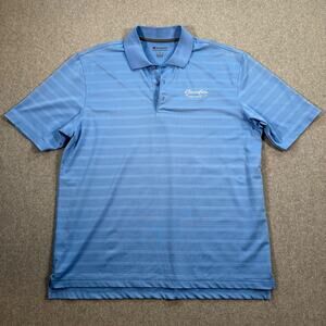 Beaches Turks & Caicos Champion Polo Shirt Men's Large Blue Stripe Short Sleeve